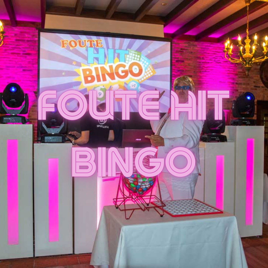 Foute Hit Bingo, hilarisch bingospel voor groepen van 40 personen bij Boerderij Sallandshoeve.